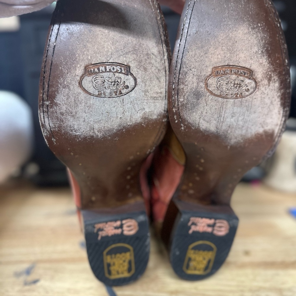 Dan Post Brown and Pink Western Boots - Picture 4 of 6